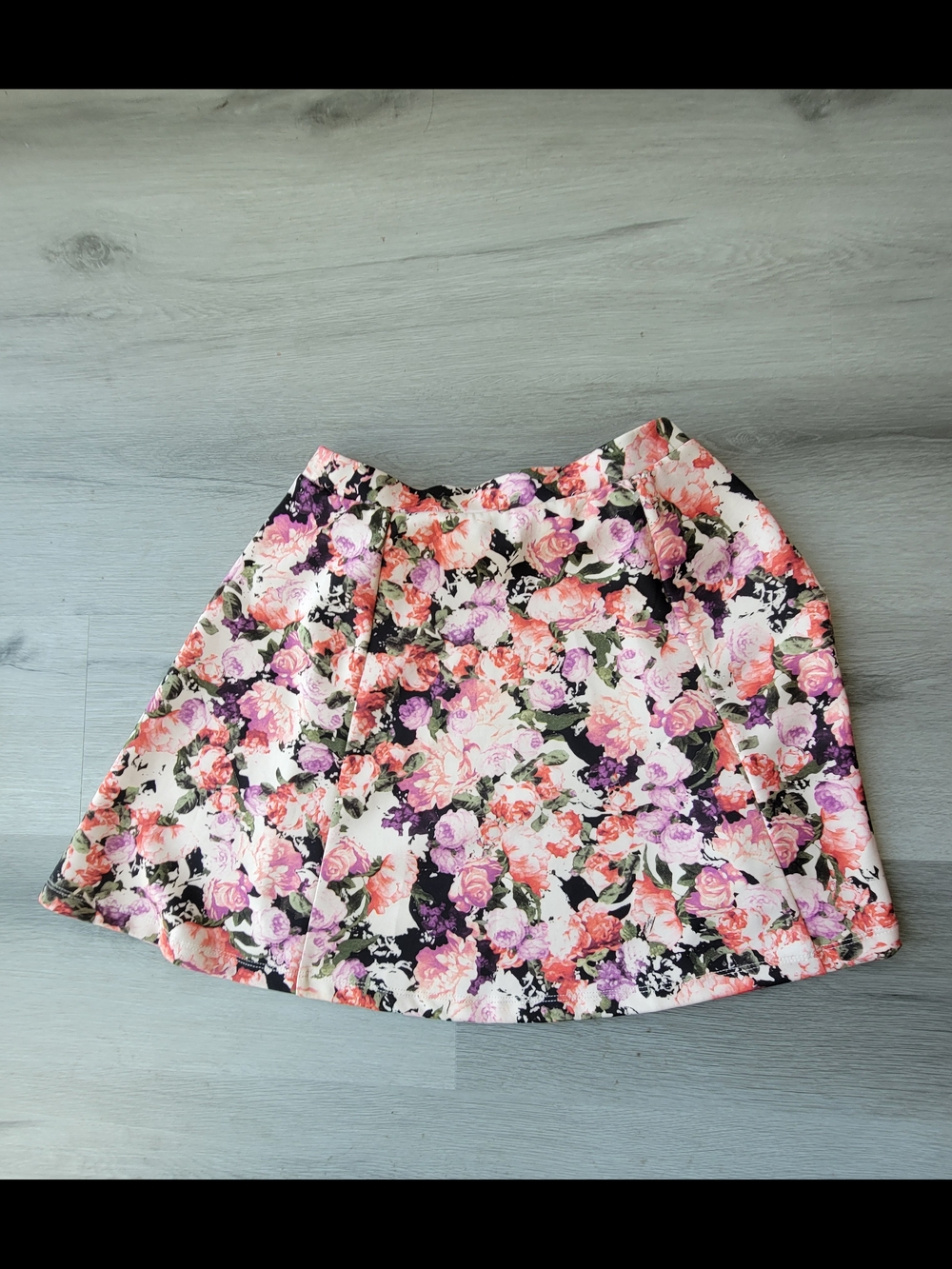 Floral A-Line Skirt in Pink and Purple